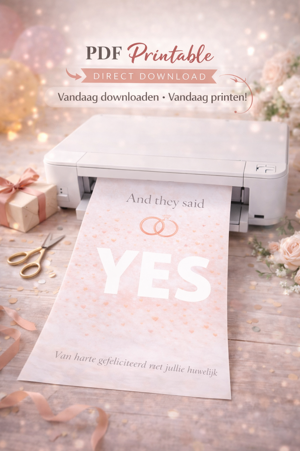 Last Minute Bruiloft Geldcadeau – PDF Direct Download – YES