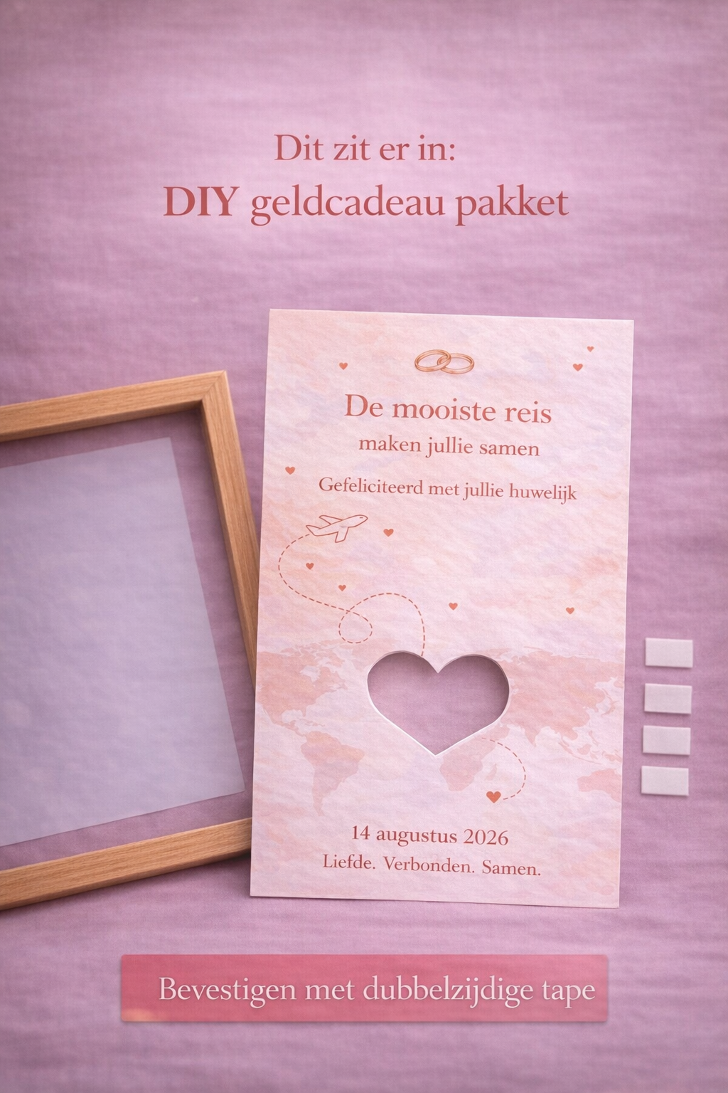 Bruiloft DIY Geldcadeau pakket - Mooiste reis samen
