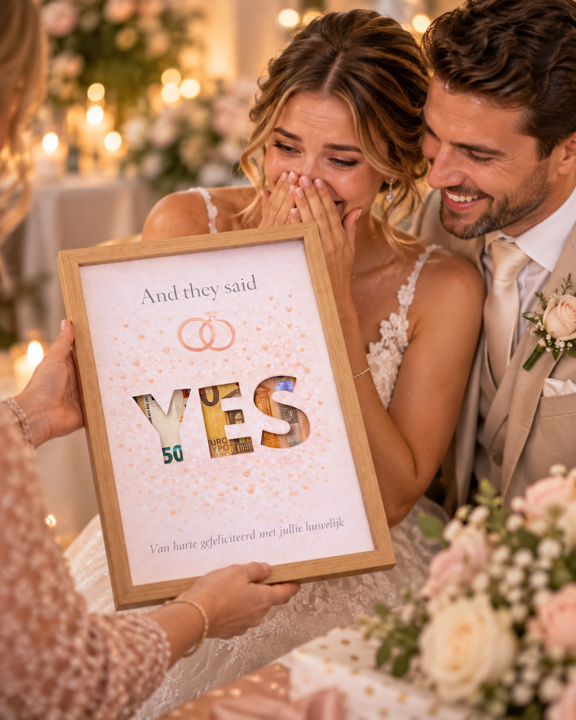 Bruiloft Geldcadeau DIY – YES - Huwelijkscadeau in Fotolijst