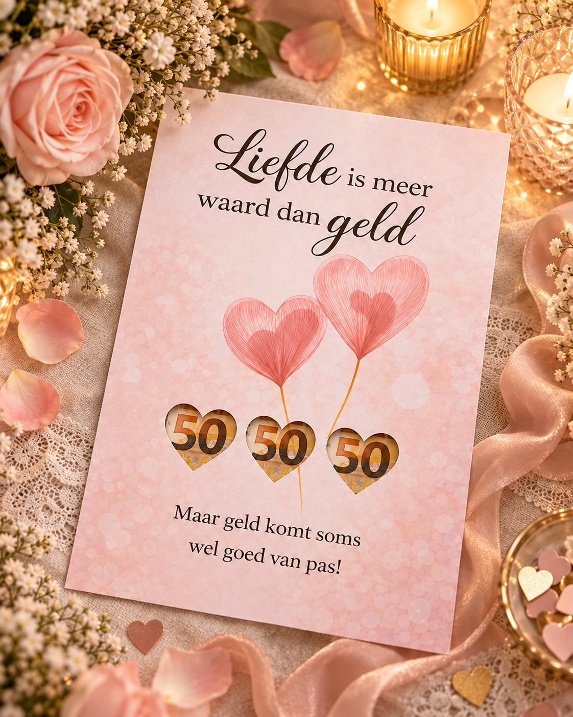 Last Minute Bruiloft Geldcadeau PDF - Liefde is Meer Waard