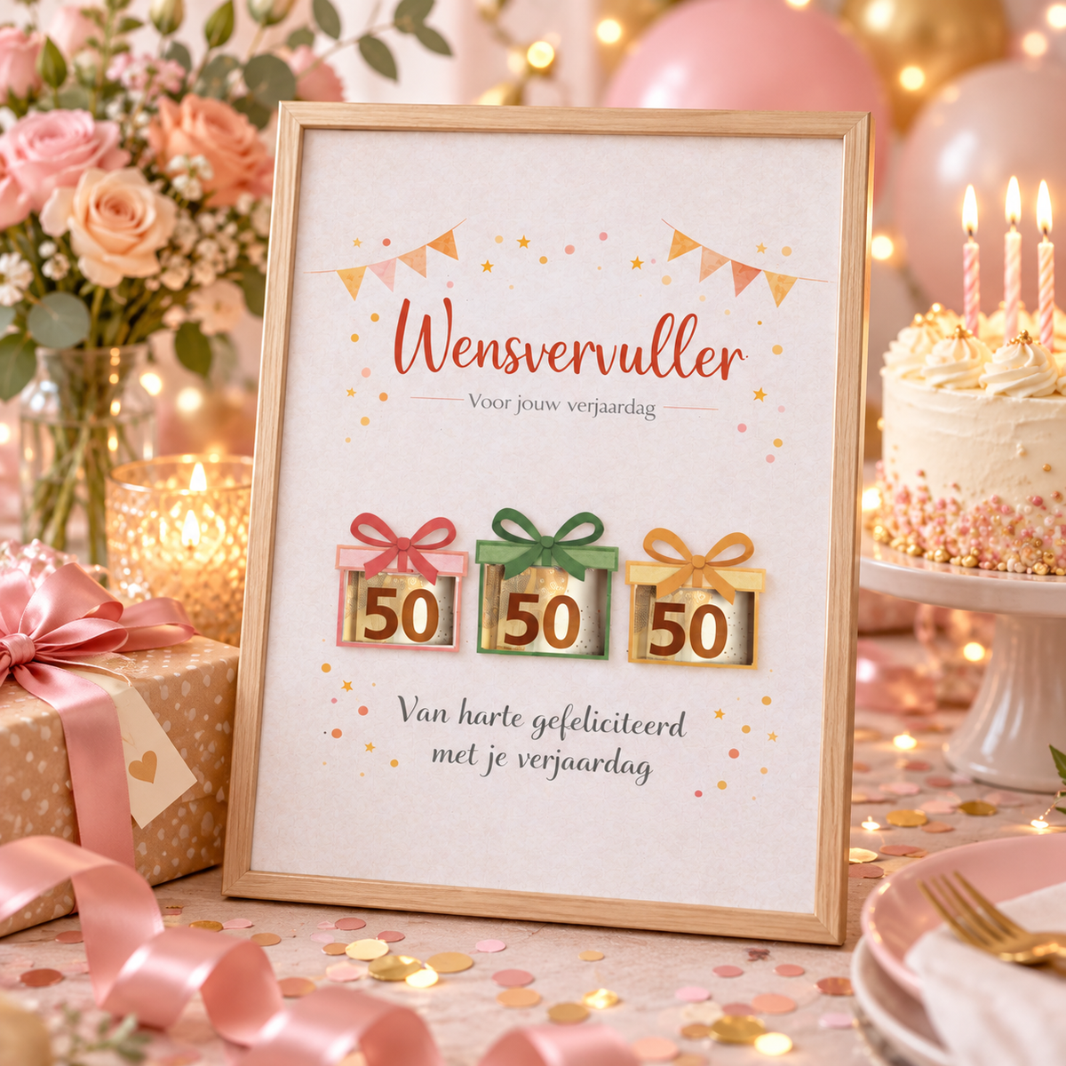 Last Minute Verjaardag Geldcadeau – PDF Direct Download – Wensvervuller