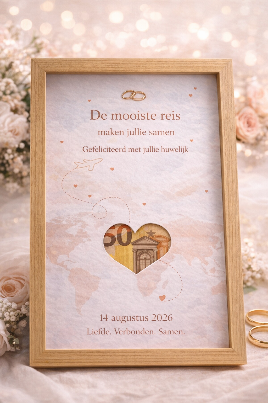 Bruiloft DIY Geldcadeau pakket - Mooiste reis samen