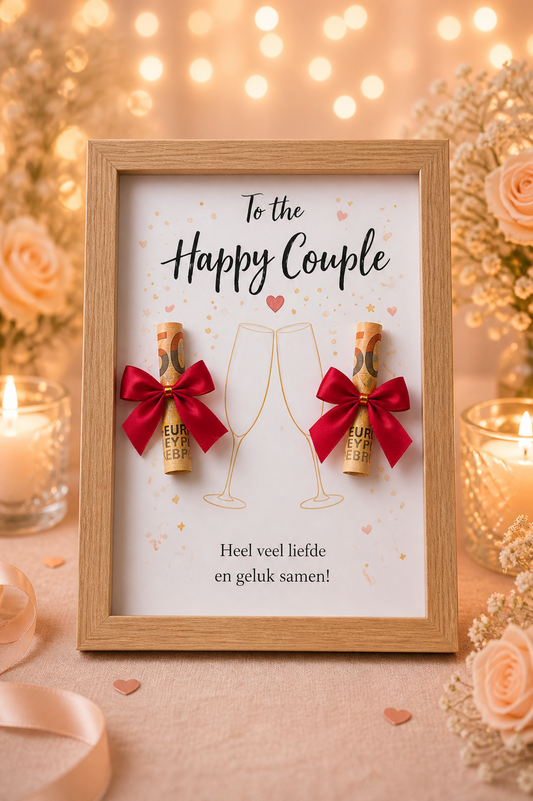 Bruiloft DIY Geldcadeau – To The Happy Couple Huwelijkscadeau in Lijst
