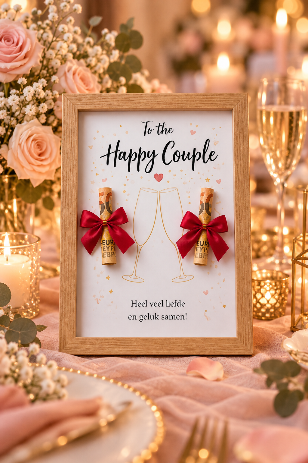 Bruiloft Geldcadeau DIY – To the Happy Couple - Origineel Huwelijkscadeau in Fotolijst