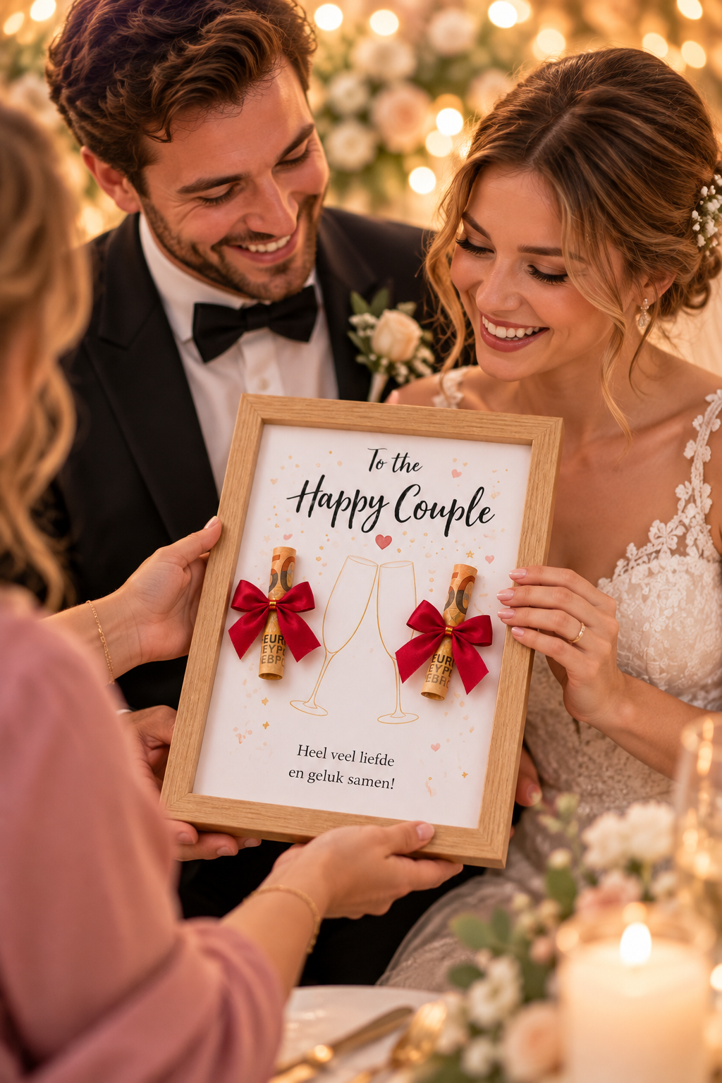 Bruiloft Geldcadeau DIY – To the Happy Couple - Origineel Huwelijkscadeau in Fotolijst