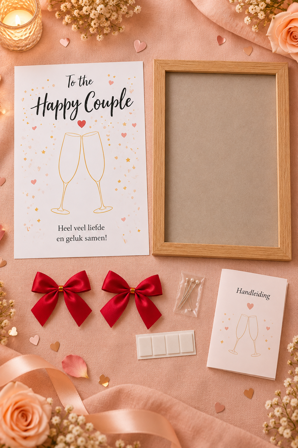Bruiloft Geldcadeau DIY – To the Happy Couple - Origineel Huwelijkscadeau in Fotolijst