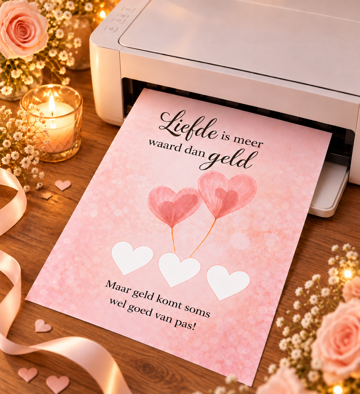Last Minute Bruiloft Geldcadeau PDF - Liefde is Meer Waard