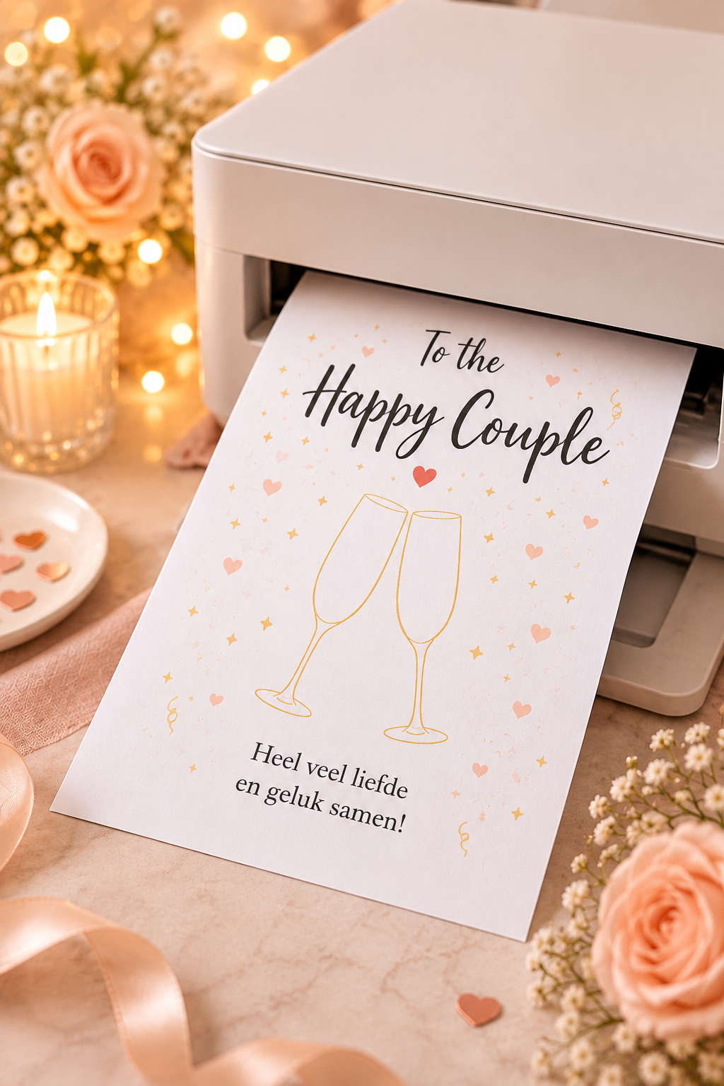 Last Minute Bruiloft Geldcadeau PDF - To The Happy Couple