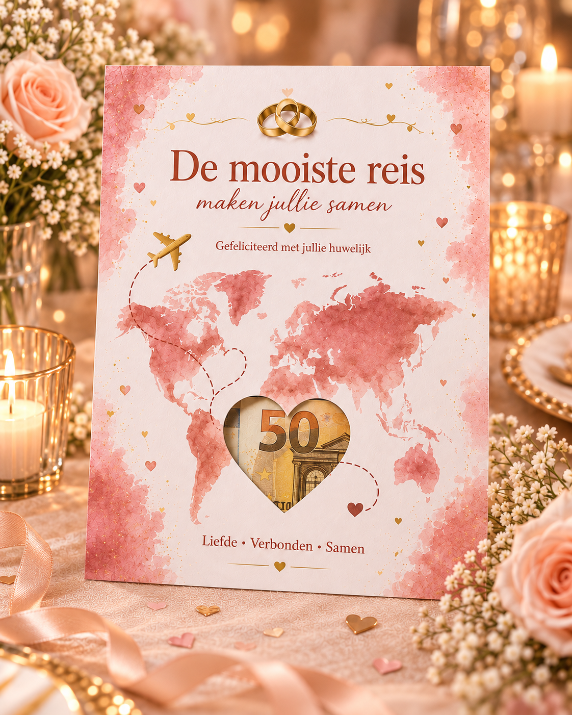 Last Minute Bruiloft Geldcadeau – PDF Direct Download – Reis Samen