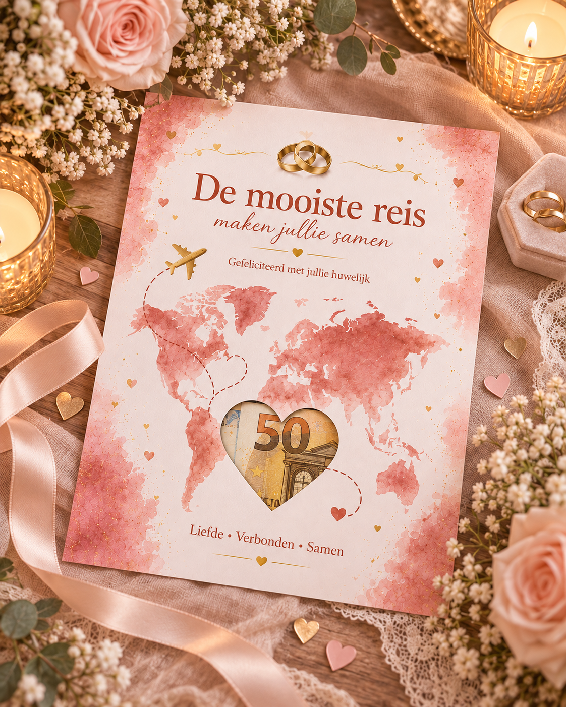 Last Minute Bruiloft Geldcadeau – PDF Direct Download – Reis Samen