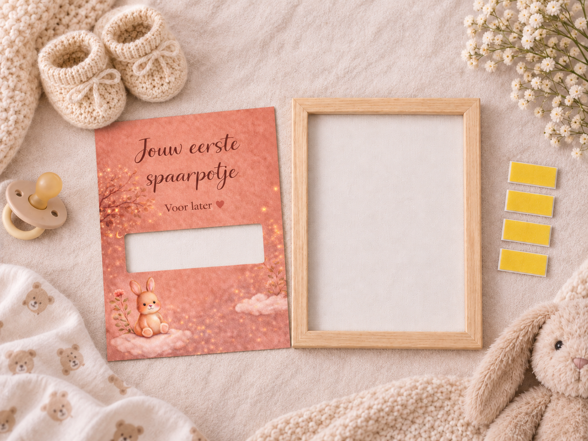 Geldcadeau Geboorte DIY Pakket – Jouw 1e spaarpotje – Roze