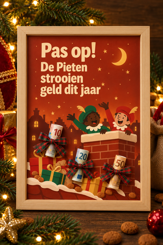 Geldcadeau Sinterklaas DIY Pakket - Pas op! De Pieten strooien geld dit jaar