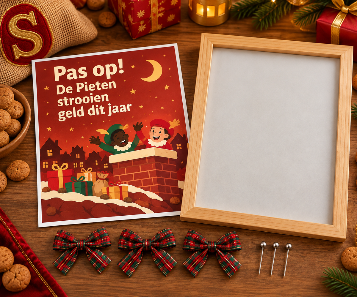Geldcadeau Sinterklaas DIY Pakket - Pas op! De Pieten strooien geld dit jaar