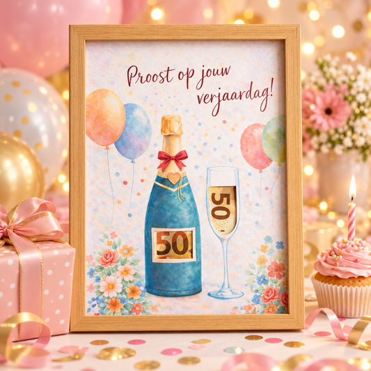 Geldcadeau Verjaardag DIY Pakket – Proost op je verjaardag – Groene fles