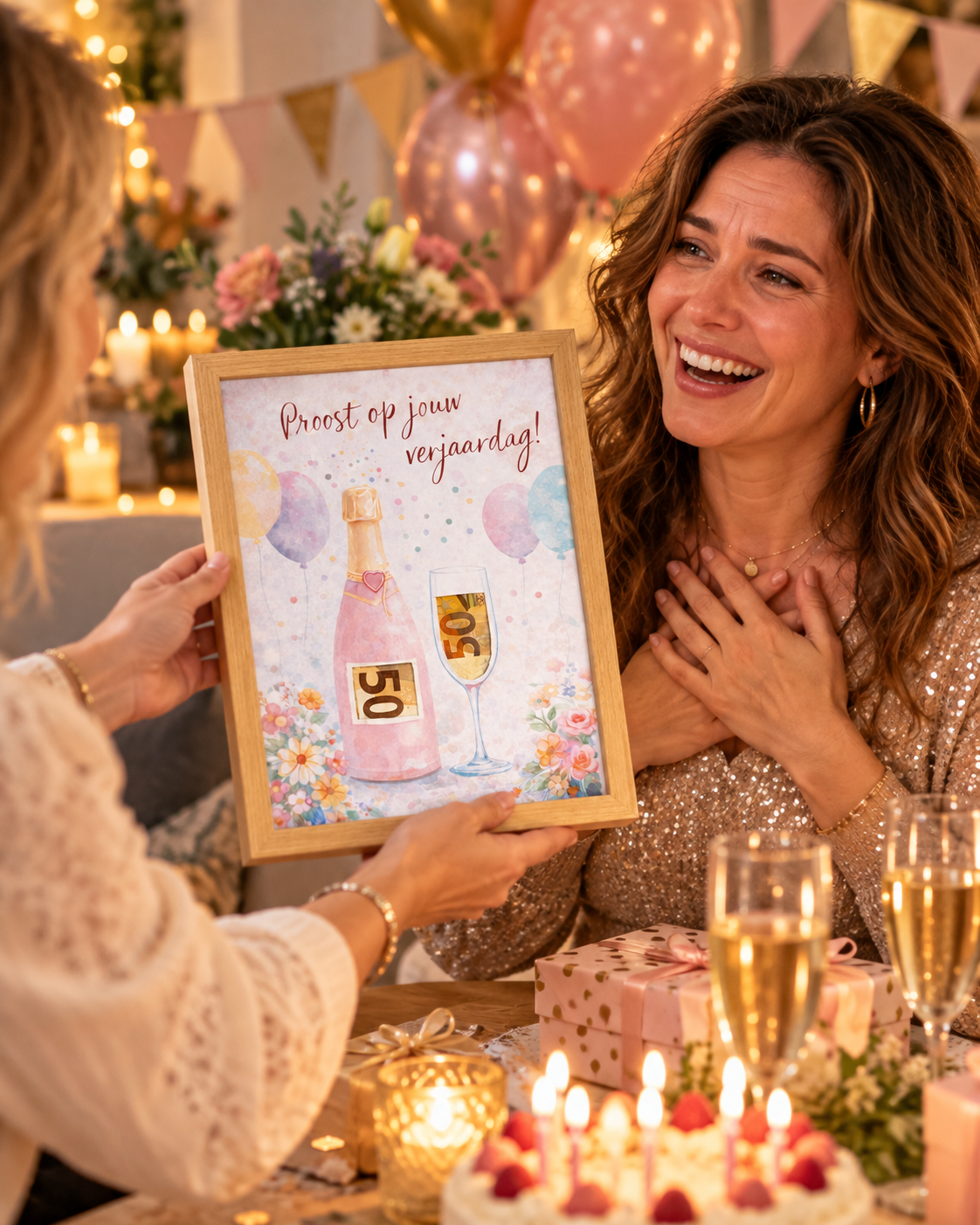 Geldcadeau Verjaardag DIY Pakket – Proost op je verjaardag – Rosé fles