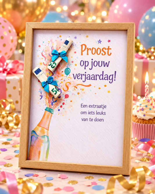 Geldcadeau Verjaardag DIY Pakket – Proost op jouw verjaardag