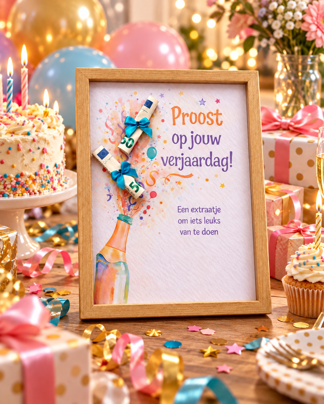 Geldcadeau Verjaardag DIY Pakket – Proost op jouw verjaardag
