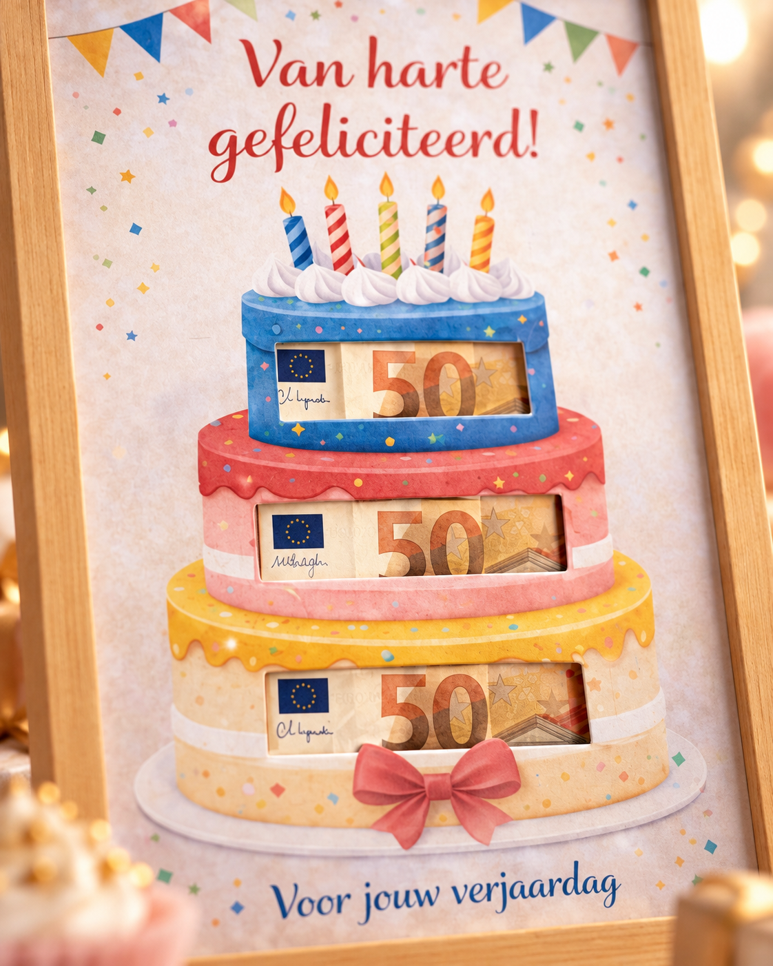 Geldcadeau Verjaardag DIY Pakket – Taart met 3 lagen