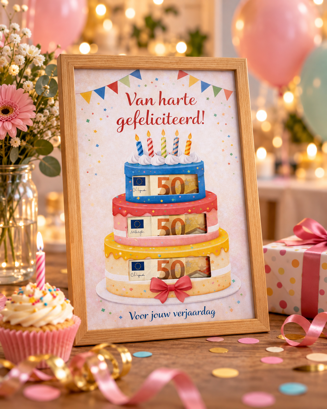 Geldcadeau Verjaardag DIY Pakket – Taart met 3 lagen