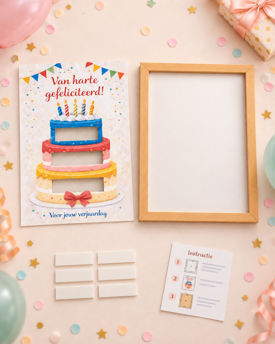 Geldcadeau Verjaardag DIY Pakket – Taart met 3 lagen