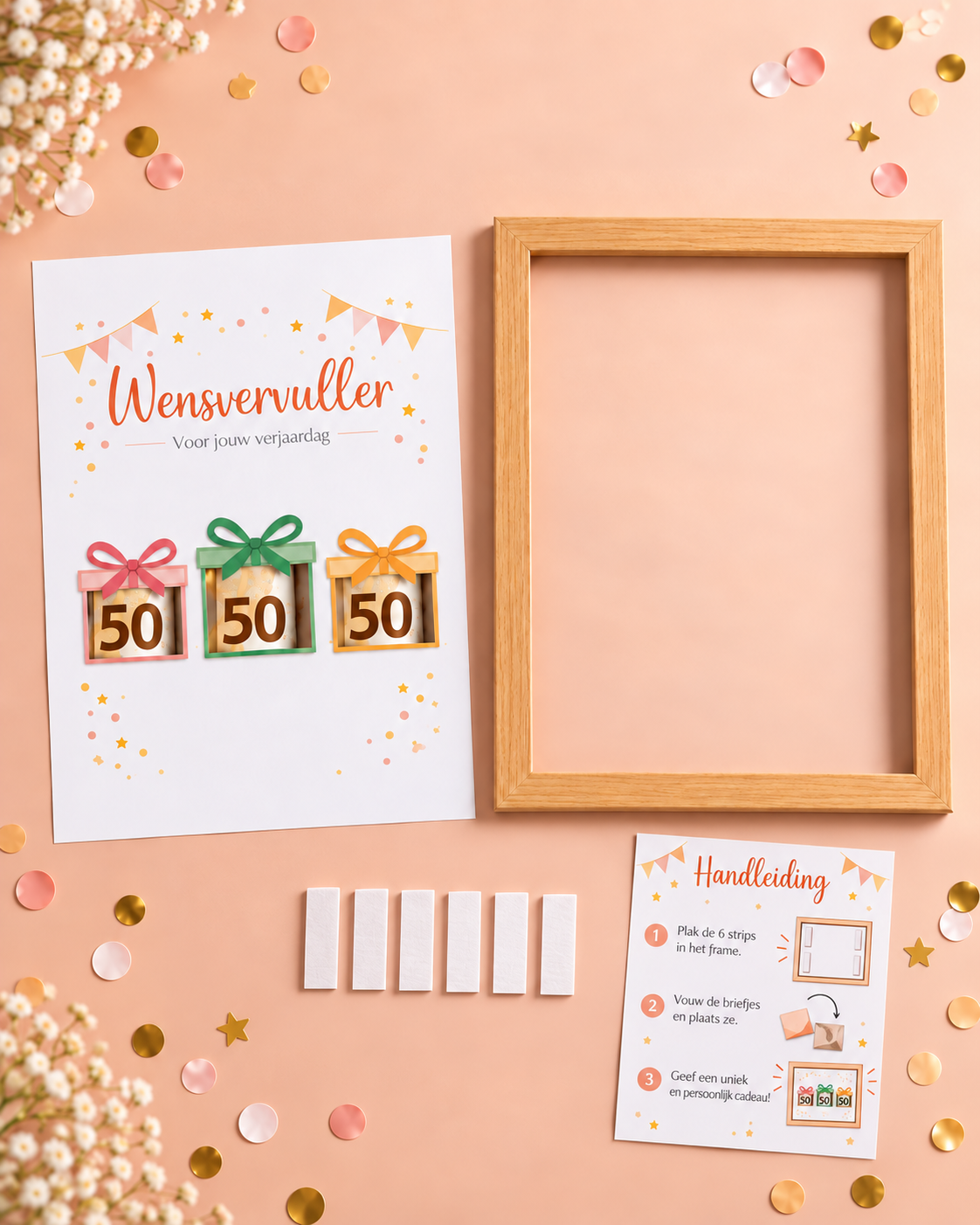 Geldcadeau Verjaardag DIY Pakket – Wensvervuller