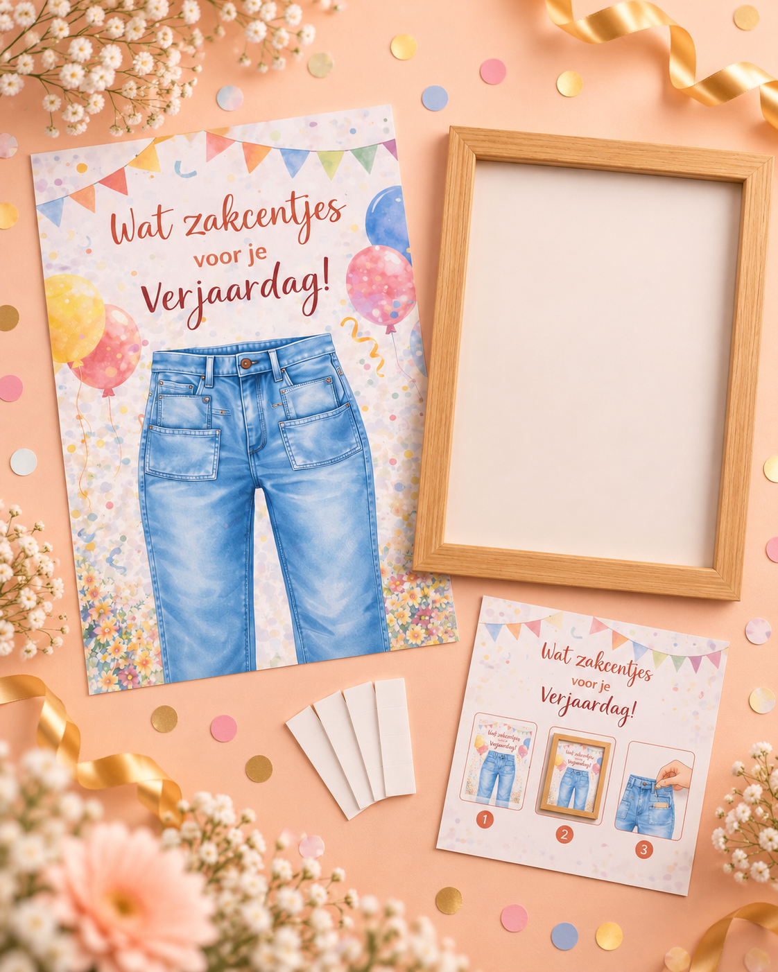 Geldcadeau Verjaardag DIY Pakket – Zakcentjes voor je verjaardag