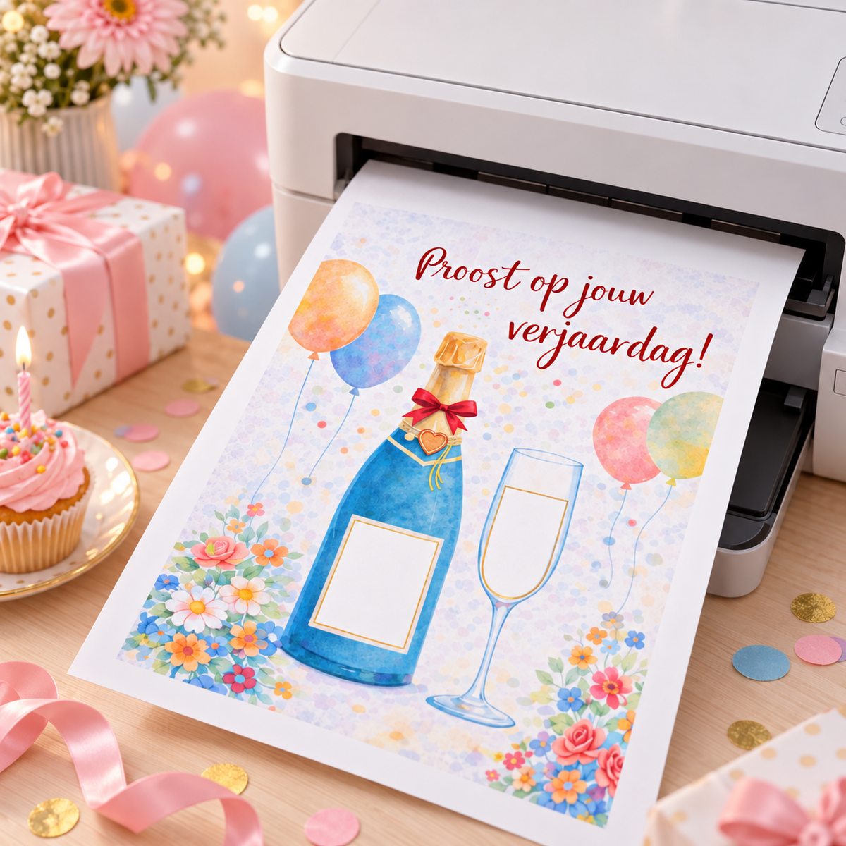 Last Minute Verjaardag Geldcadeau - PDF Direct Download  – Proost op je verjaardag – Groene fles