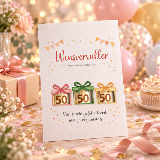 Last Minute Verjaardag Geldcadeau – PDF Direct Download – Wensvervuller
