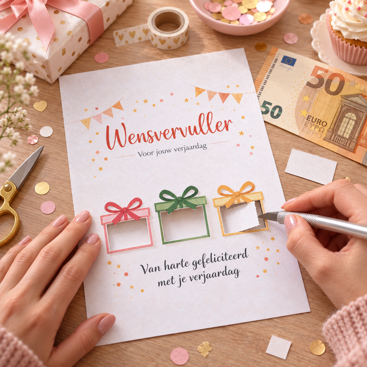 Last Minute Verjaardag Geldcadeau – PDF Direct Download – Wensvervuller