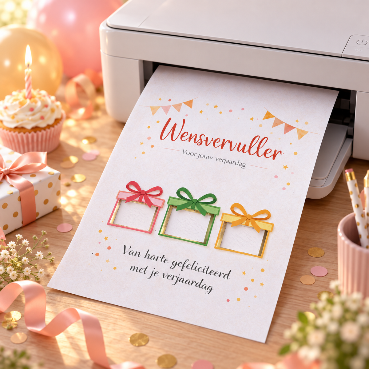 Last Minute Verjaardag Geldcadeau – PDF Direct Download – Wensvervuller