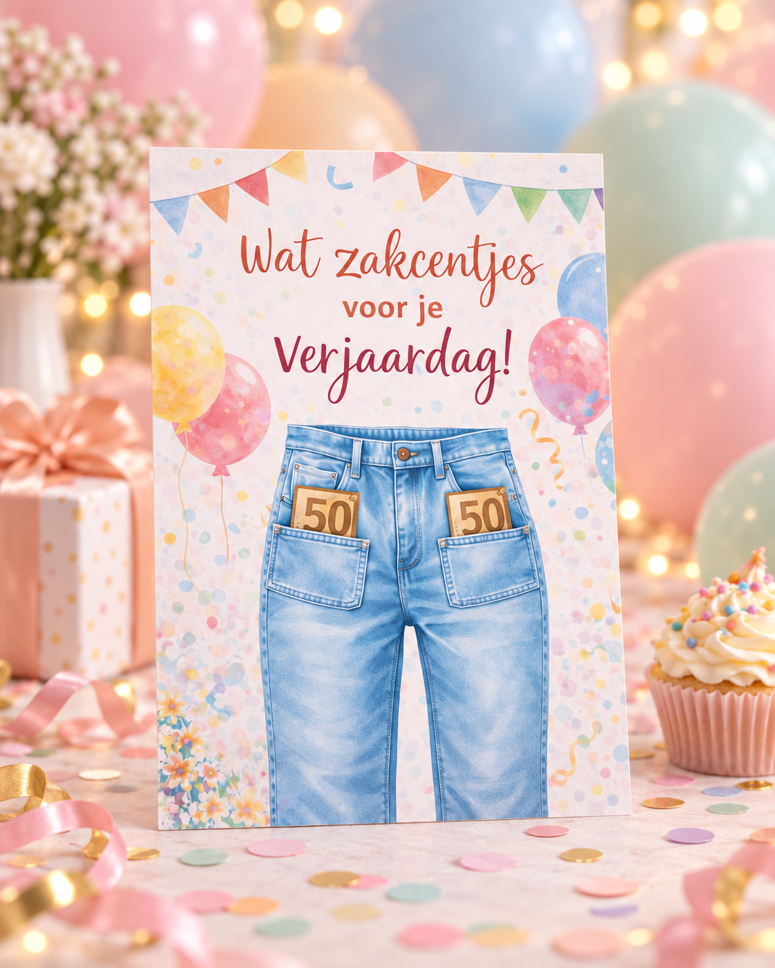 Last Minute Verjaardag Geldcadeau – PDF Direct Download – Zakcentjes voor je verjaardag (broek)