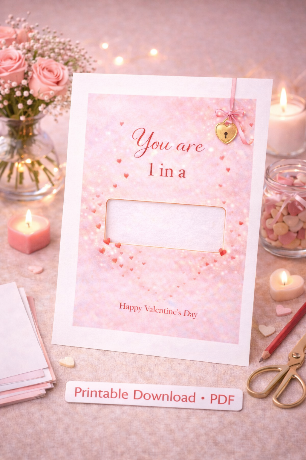 Valentijn Geldcadeau Printable PDF – You Are 1 in a Million | Direct Download