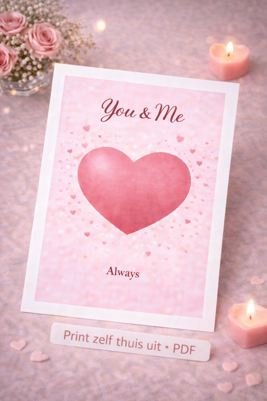 Valentijn Geldcadeau Printable PDF – You & Me | Direct Download