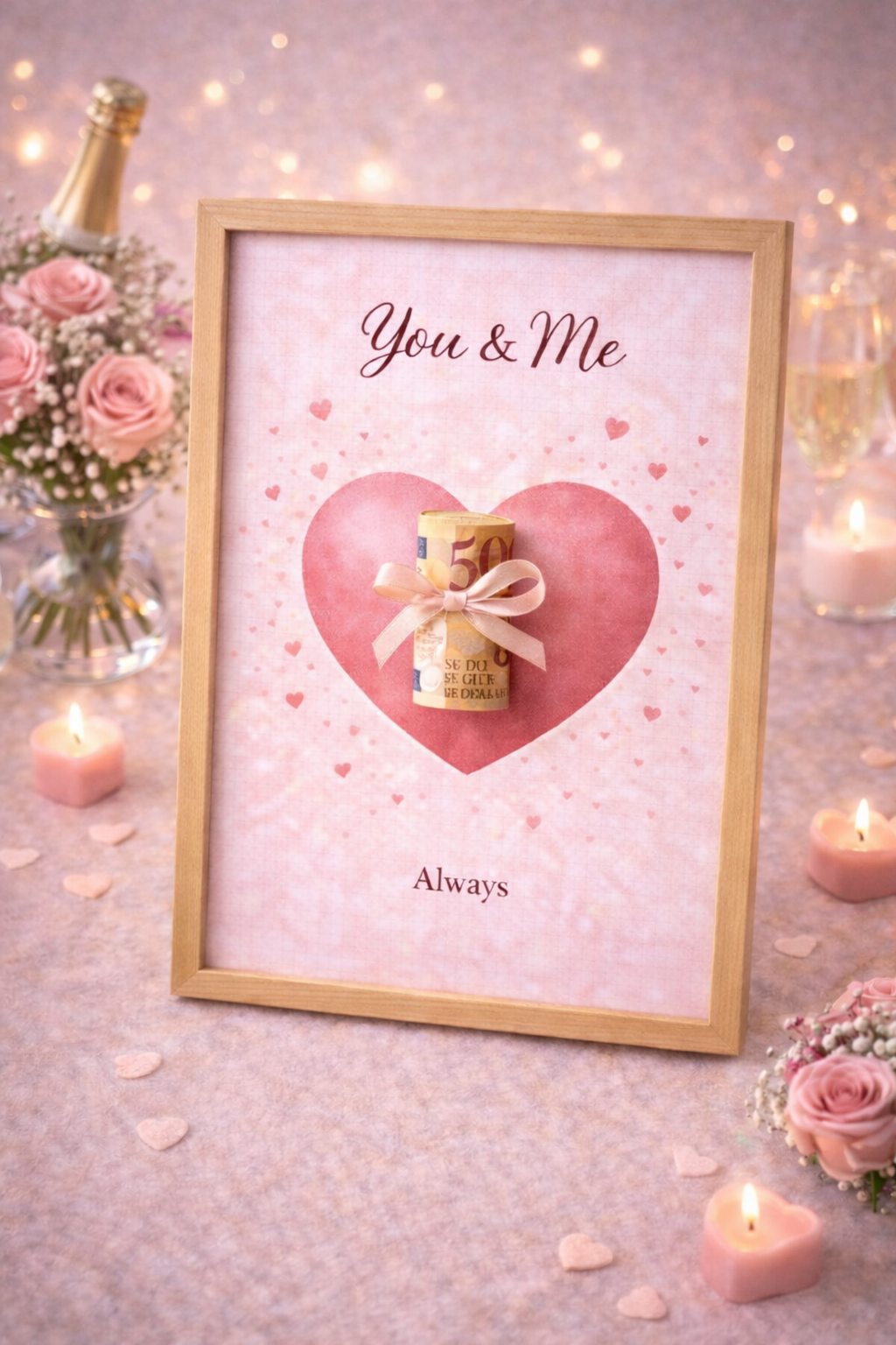 Valentijn Geldcadeau DIY Pakket – You & Me | Fotolijst Cadeau