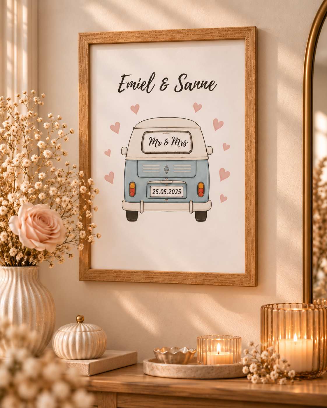 Bruiloft Geldcadeau DIY - Bruiloft Bus - Met Namen & Trouwdatum