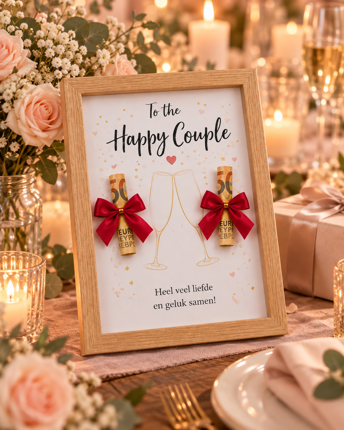 Last Minute Bruiloft Geldcadeau PDF - To The Happy Couple