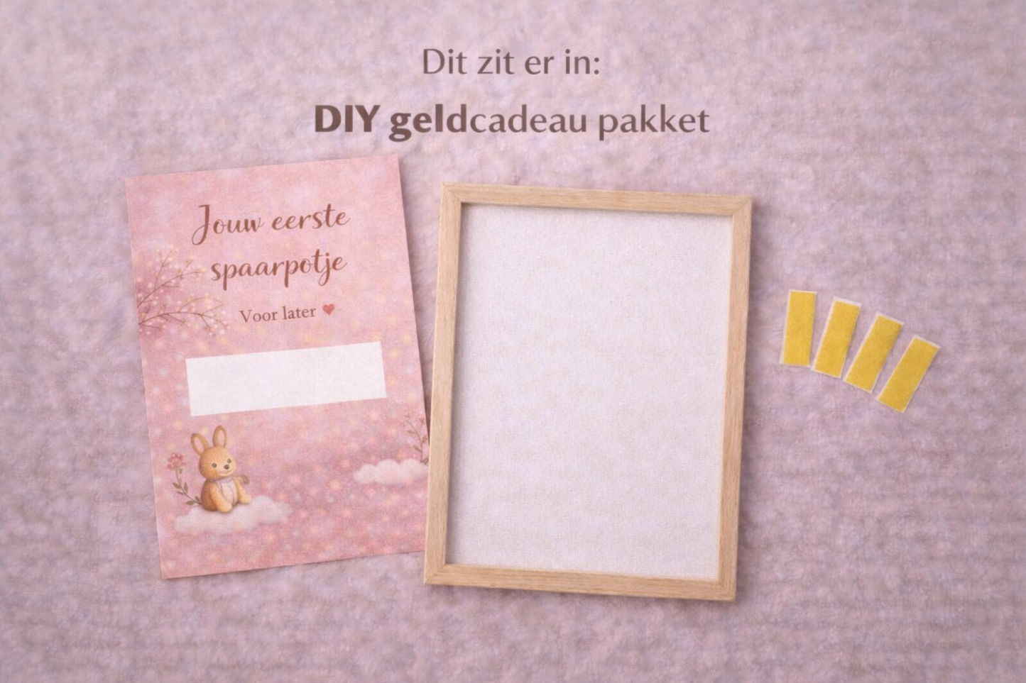 Geboorte DIY Geldcadeau  – Jouw 1e spaarpotje ( roze) | Origineel Fotolijstcadeau