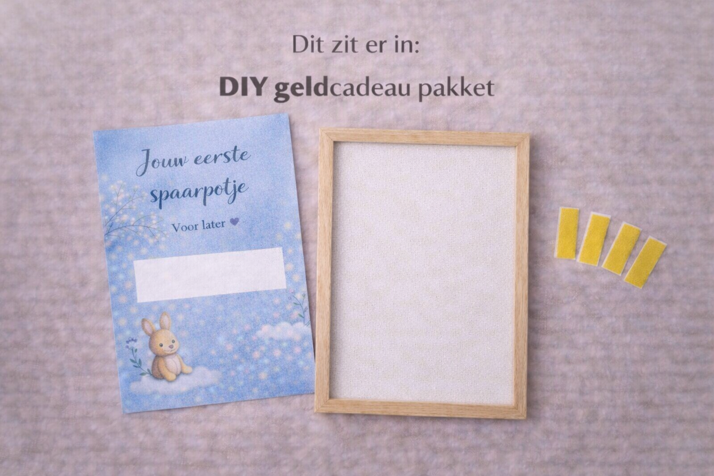Geboorte DIY Geldcadeau  – Jouw 1e spaarpotje ( blauw) | Origineel Fotolijstcadeau