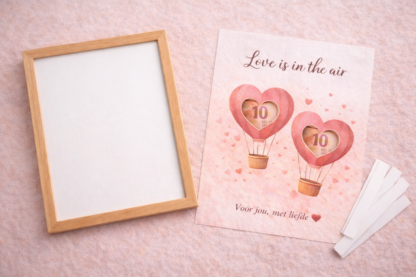 Valentijn Geldcadeau DIY Pakket – Love Is In The Air | Fotolijst Cadeau