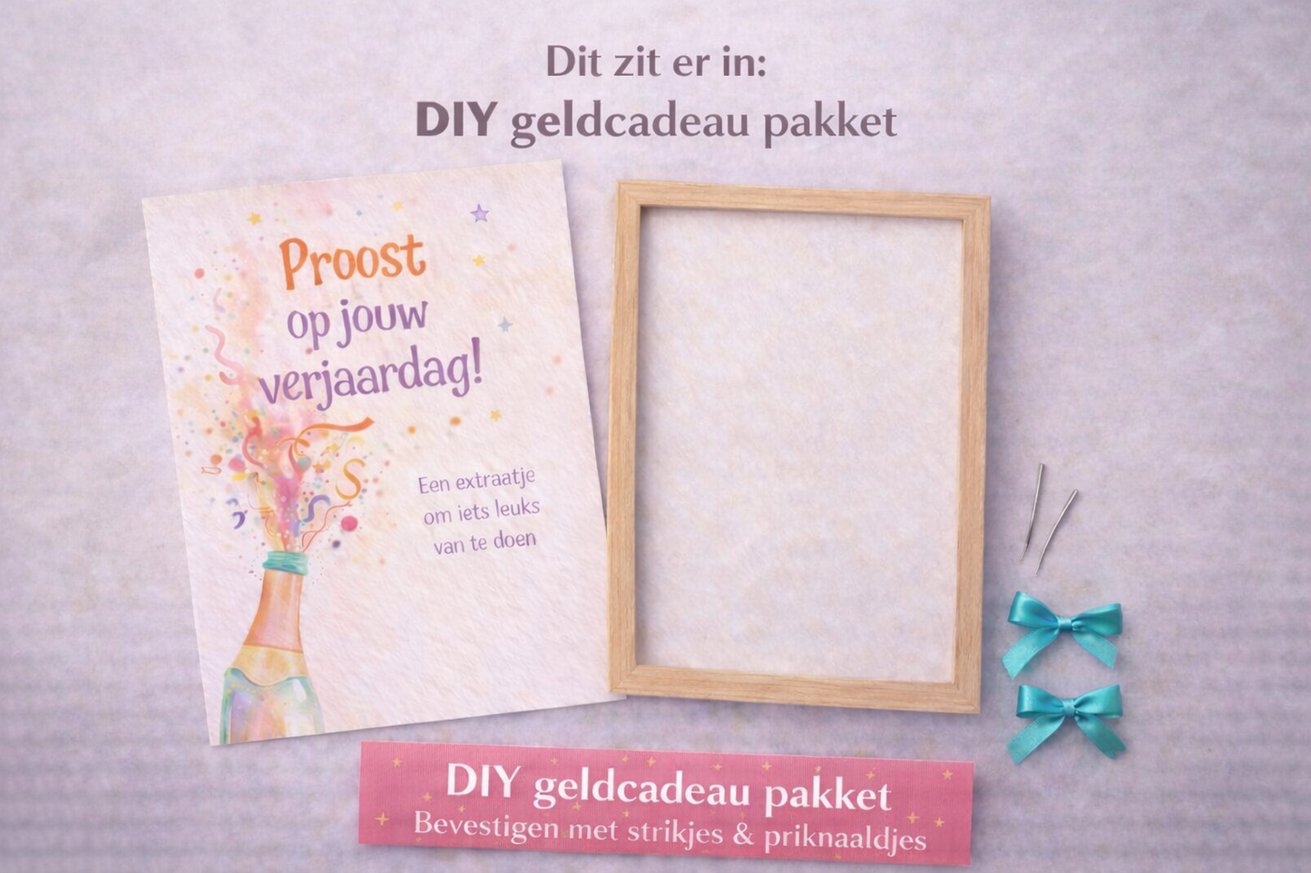 DIY Verjaardag Geldcadeau pakket - Proost op jouw verjaardag ( met geldrol er op )