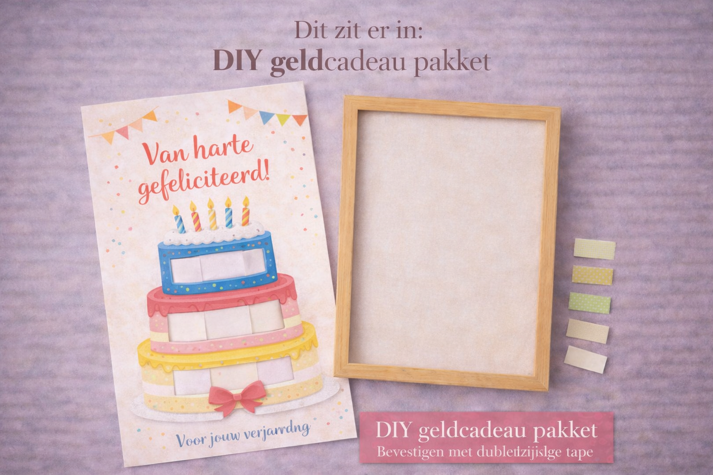 DIY Verjaardag Geldcadeau pakket – Taart met 3 lagen