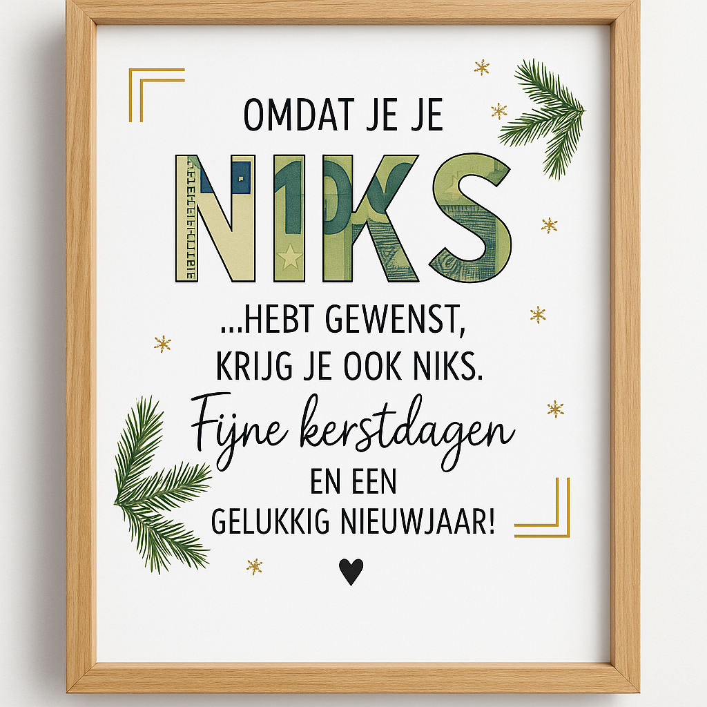 🎁 Omdat je je niks hebt gewenst – Krijg je ook niks